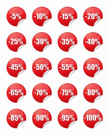 Set of red discount stickers Stock Photo - Budget Royalty-Free & Subscription, Code: 400-06200564