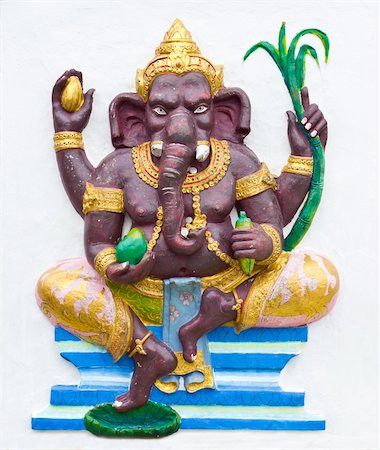 elephant god - Hindu ganesha God Named Maha Ganapati at temple in thailand Stock Photo - Budget Royalty-Free & Subscription, Code: 400-06201084