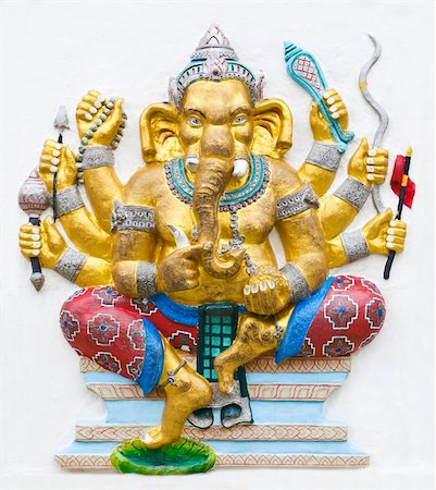 elephant god - Hindu ganesha God Named Maha Ganapati at temple in thailand Stock Photo - Budget Royalty-Free & Subscription, Code: 400-06201081