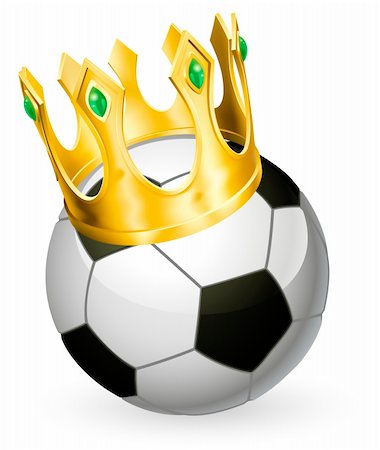 King of soccer concept, a football soccer ball wearing a gold crown Stock Photo - Budget Royalty-Free & Subscription, Code: 400-06201377