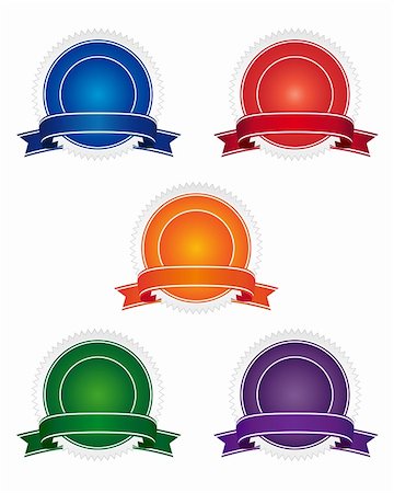 empty glossy icon - Collection of five blank guarantee seal in various colors Stock Photo - Budget Royalty-Free & Subscription, Code: 400-06201761