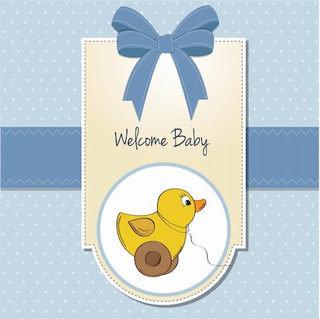 welcome baby card with duck toy Stock Photo - Budget Royalty-Free & Subscription, Code: 400-06202595