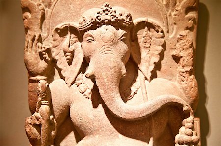 elephant god - Tipical iconic statue of Induism religion, Ganesh (also said Ganesha) Stock Photo - Budget Royalty-Free & Subscription, Code: 400-06202893