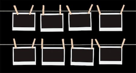 peg - Two rows of four blank pieces of instant film held on strings with  clothespins isolated on black. Stock Photo - Budget Royalty-Free & Subscription, Code: 400-06203492