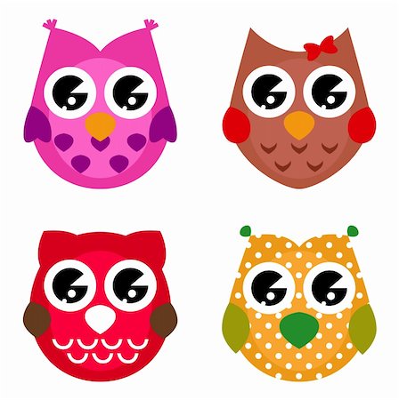 simsearch:400-07995476,k - Cute vector owls collection. Stock Photo - Budget Royalty-Free & Subscription, Code: 400-06325657