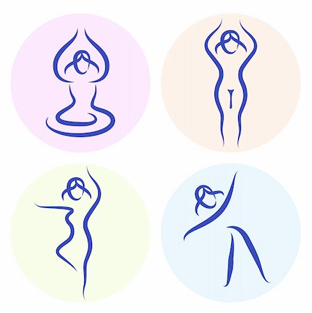 Yoga stick figure icon set. Vector Stock Photo - Budget Royalty-Free & Subscription, Code: 400-06325662