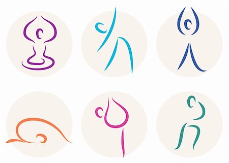 Vector set of different yoga poses. Stock Photo - Budget Royalty-Free & Subscription, Code: 400-06325672