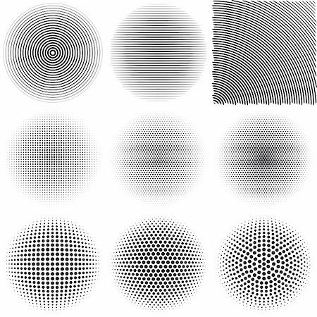 dotted round pattern - Radial patterns. Design elements for background. Vector illustration Stock Photo - Budget Royalty-Free & Subscription, Code: 400-06325744