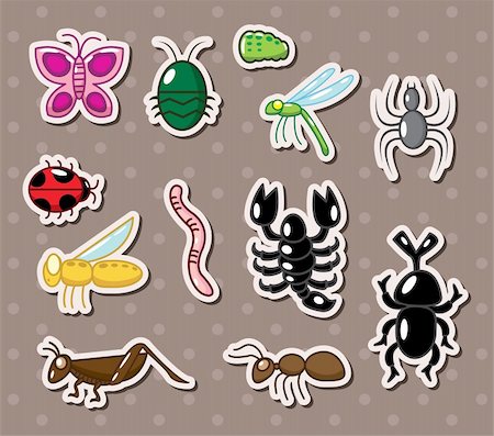 insect stickers Stock Photo - Budget Royalty-Free & Subscription, Code: 400-06325873