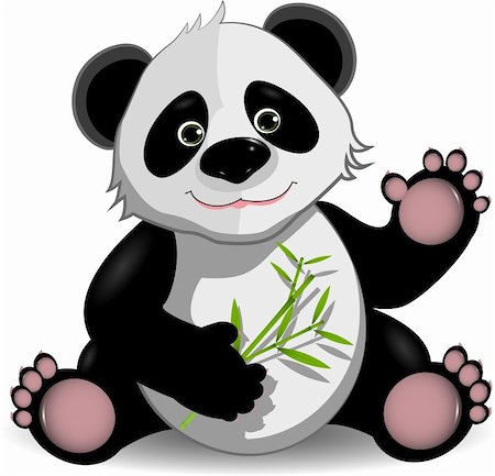 simsearch:400-04912667,k - illustration funny panda on stem of the bamboo Stock Photo - Budget Royalty-Free & Subscription, Code: 400-06326881