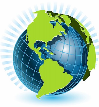 environmental business illustration - Illustration, transparent blue globe on white background Stock Photo - Budget Royalty-Free & Subscription, Code: 400-06326883