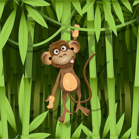 simsearch:400-04382902,k - illustration, a brown monkey in the jungle Stock Photo - Budget Royalty-Free & Subscription, Code: 400-06326890