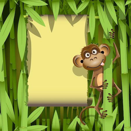 simsearch:400-04227154,k - illustration, a brown monkey in the jungle Stock Photo - Budget Royalty-Free & Subscription, Code: 400-06326891