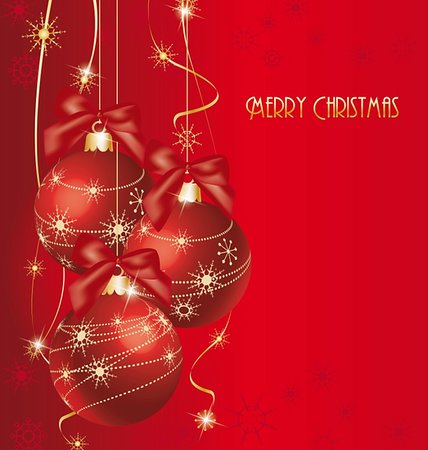 simsearch:400-05693036,k - Christmas red background with decorated Christmas balls Stock Photo - Budget Royalty-Free & Subscription, Code: 400-06326965