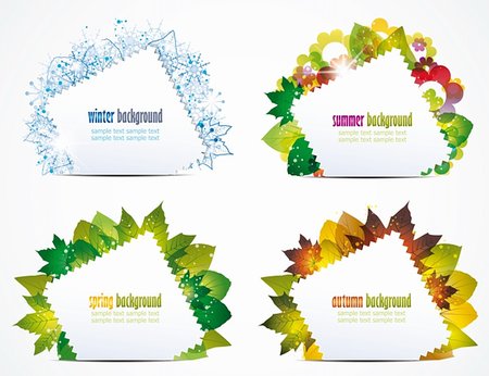 fall winter spring summer nature colors - vector illustration of a seasons of the year Photographie de stock - Aubaine LD & Abonnement, Code: 400-06327292