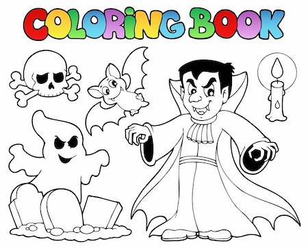 simsearch:400-05686860,k - Coloring book Halloween topic 5 - vector illustration. Stock Photo - Budget Royalty-Free & Subscription, Code: 400-06327756