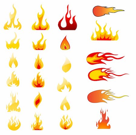 Fire Icons set vector Photographie de stock - Aubaine LD & Abonnement, Code: 400-06327799