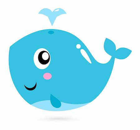 Happy underwater animal. Vector cartoon illustration Stock Photo - Budget Royalty-Free & Subscription, Code: 400-06334021