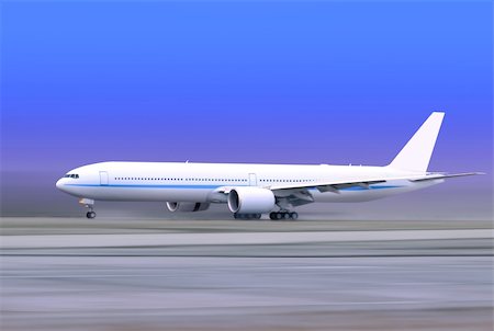 servicing a plane - white passenger plane taking off on foggy runway Stock Photo - Budget Royalty-Free & Subscription, Code: 400-06330668