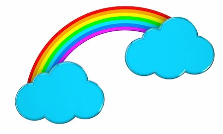 server connection icon - Illustration of blue clouds connected by a rainbow Stock Photo - Budget Royalty-Free & Subscription, Code: 400-06331284