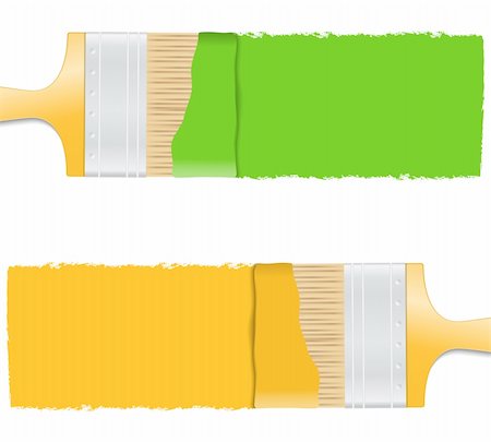 paint brush and illustration - Close-up of brushes with paint, vector eps10 illustration Stock Photo - Budget Royalty-Free & Subscription, Code: 400-06331621