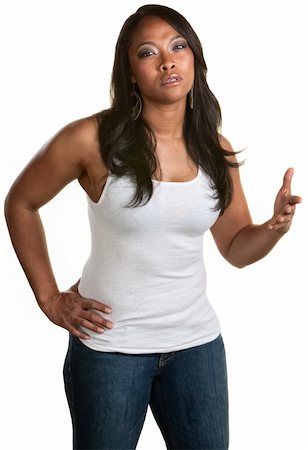 simsearch:400-06363059,k - Annoyed Black woman with gesture over white background Stock Photo - Budget Royalty-Free & Subscription, Code: 400-06332206