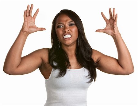 simsearch:400-06363059,k - Angry woman with teeth clenched and hands out Stock Photo - Budget Royalty-Free & Subscription, Code: 400-06332208