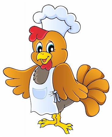 Cartoon chicken chef - vector illustration. Stock Photo - Budget Royalty-Free & Subscription, Code: 400-06332457
