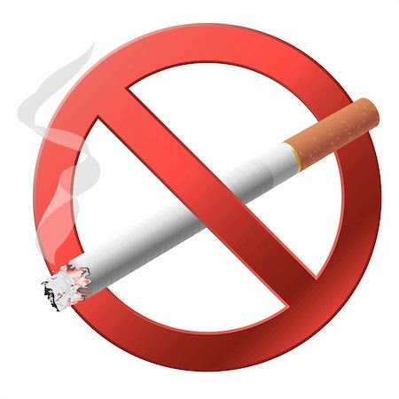 The sign no smoking. Vector illustration on white background Stock Photo - Budget Royalty-Free & Subscription, Code: 400-06355593