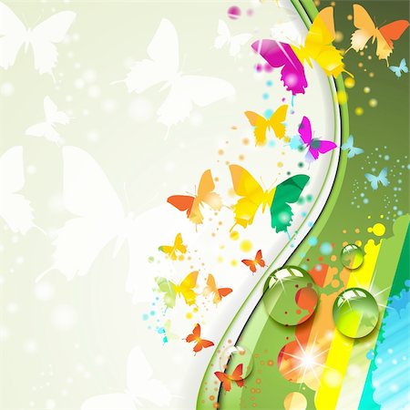 simsearch:400-06355883,k - Colorful background with butterfly Stock Photo - Budget Royalty-Free & Subscription, Code: 400-06355870