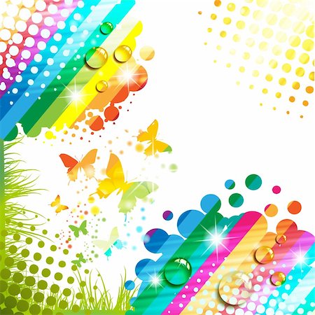 simsearch:400-06355883,k - Colorful background with butterfly Stock Photo - Budget Royalty-Free & Subscription, Code: 400-06355872