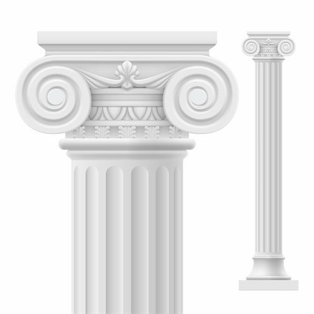 designs for decoration of pillars - Roman column.  Illustration on white background for design Stock Photo - Budget Royalty-Free & Subscription, Code: 400-06356471