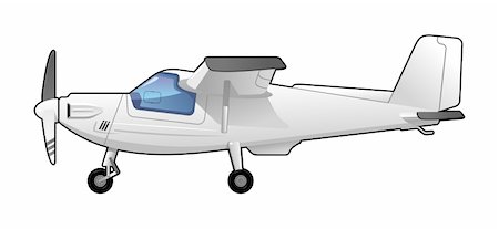 illustration of a light aircraft.  Simple gradients only - no gradient mesh. Stock Photo - Budget Royalty-Free & Subscription, Code: 400-06357517
