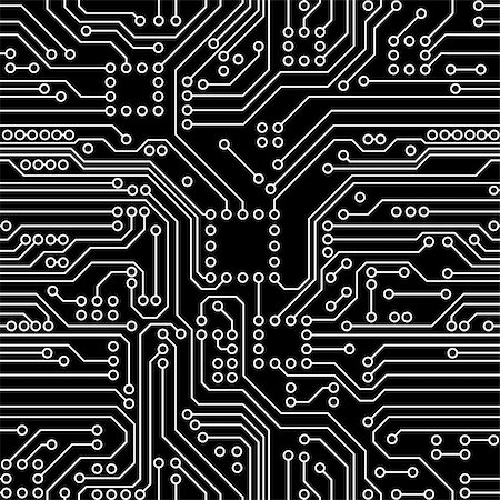 simsearch:400-07617373,k - Black computer circuit board. Seamless pattern. Vector Stock Photo - Budget Royalty-Free & Subscription, Code: 400-06357950