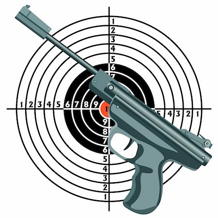 simsearch:400-04335613,k - firearm, the gun against the target. vector Stock Photo - Budget Royalty-Free & Subscription, Code: 400-06358647