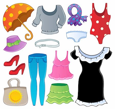 simsearch:700-02756413,k - Clothes theme collection 2 - vector illustration. Stock Photo - Budget Royalty-Free & Subscription, Code: 400-06359410
