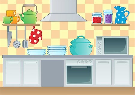 Kitchen theme image 1 - vector illustration. Stock Photo - Budget Royalty-Free & Subscription, Code: 400-06359426