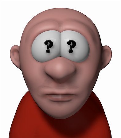 simsearch:400-04109331,k - cartoon man with question mark in his eyes - 3d illustration Stock Photo - Budget Royalty-Free & Subscription, Code: 400-06366647