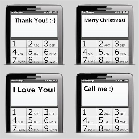 simsearch:400-06632132,k - Mobile phone with different messages on the screen, vector eps10 illustration Stock Photo - Budget Royalty-Free & Subscription, Code: 400-06360711