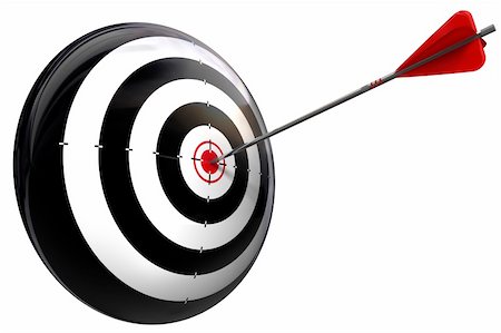 target and arrow perfect hit conceptual image isolated on white background with clipping path Stock Photo - Budget Royalty-Free & Subscription, Code: 400-06362175