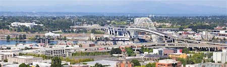 fremont - Portland Oregon Fremont Bridge Over Willamette River and Industrial Area Panorama Stock Photo - Budget Royalty-Free & Subscription, Code: 400-06363101