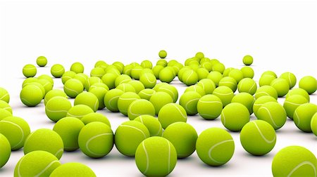 simsearch:400-04833689,k - Many tennis ball isolated on white Stock Photo - Budget Royalty-Free & Subscription, Code: 400-06384144