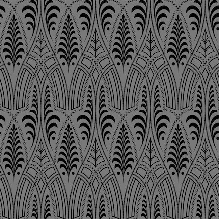 seamless black floral abstract wallpaper pattern background Stock Photo - Budget Royalty-Free & Subscription, Code: 400-06384783