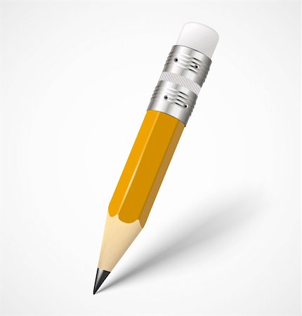 Realistic yellow pencil icon. Vector illustration eps10 Stock Photo - Budget Royalty-Free & Subscription, Code: 400-06388011