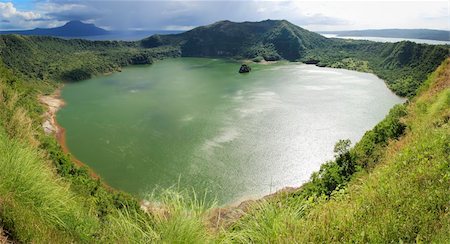picture of luzon landscape - taal crater lake seen from the slopes of the highly active taal volcano tagaytay in the philippines Stock Photo - Budget Royalty-Free & Subscription, Code: 400-06388346