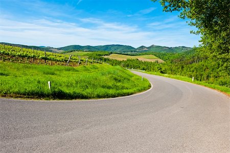 Winding Paved Road in the Chianti Region, Italy Stock Photo - Budget Royalty-Free & Subscription, Code: 400-06388670