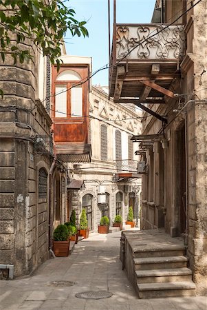 architecture in baku azerbaijan old town street Stock Photo - Budget Royalty-Free & Subscription, Code: 400-06389540