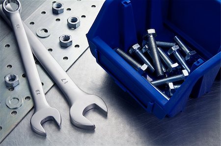 simsearch:400-05240852,k - Metal work tools, steel parts. Stock Photo - Budget Royalty-Free & Subscription, Code: 400-06389731