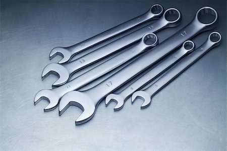 simsearch:400-05240852,k - Spanners, wrenches on a metal table Stock Photo - Budget Royalty-Free & Subscription, Code: 400-06389822