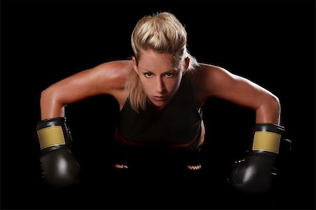 Intense Female With Boxing Gear Stock Photo - Budget Royalty-Free & Subscription, Code: 400-06389914